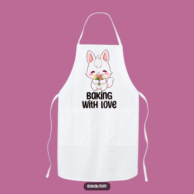 Funny Shy Bobtail Flower Apron: Cook with Kindness, a Hilarious Kitchen Gift