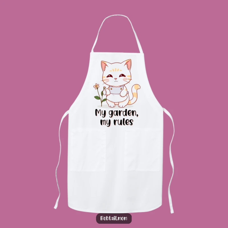 Funny Bobtail Cat Gardener Apron: Cute and Practical for Green Thumbs