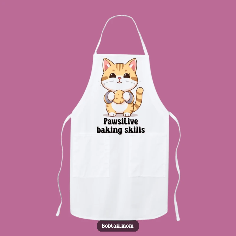 Funny Bobtail Cat Baker Apron - Kitchen Mitts & Cookie Humor