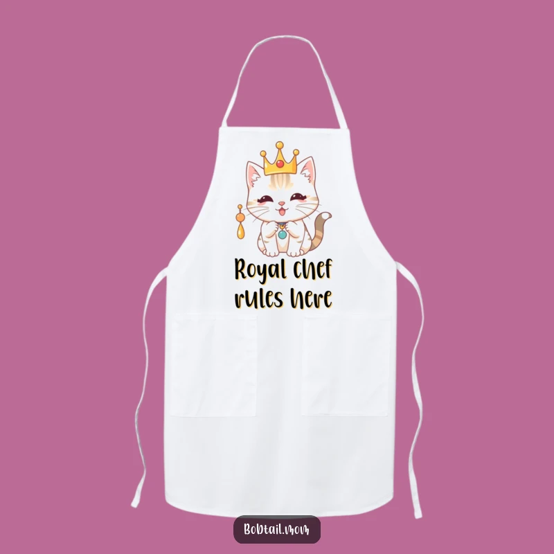 Funny Royal Bobtail Cat Apron: Rule Your Kitchen with Playful Style