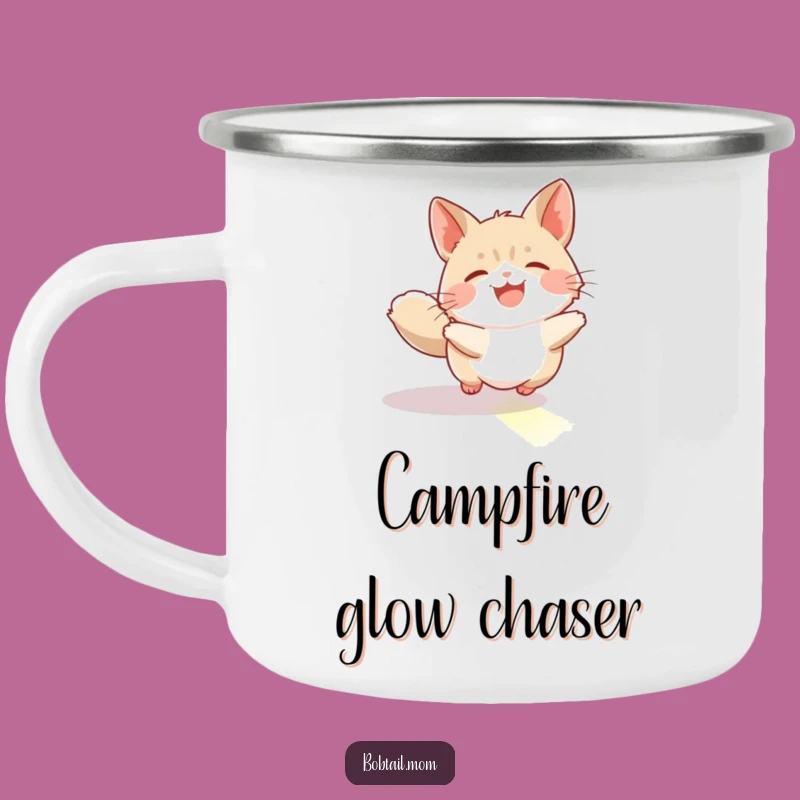 Funny Bobtail Sunbeam Chase Camping Mug: Adventure with Joy, a Hilarious Outdoor Gift