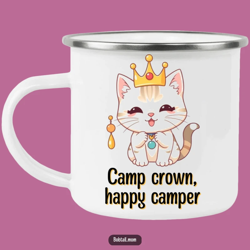 Funny Royal Bobtail Cat Camping Mug: Camp Like Royalty