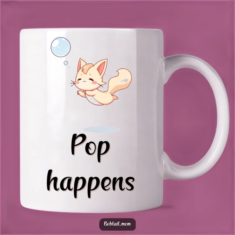 Funny Bobtail Bubble Leap Mug: Joyful Dog Lover Gift, Perfect for Playful Mornings