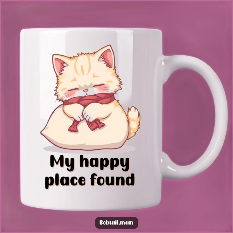 Funny Bobtail Cat Yarn Scarf Mug - The Perfect Cozy Gift for Cat Lovers