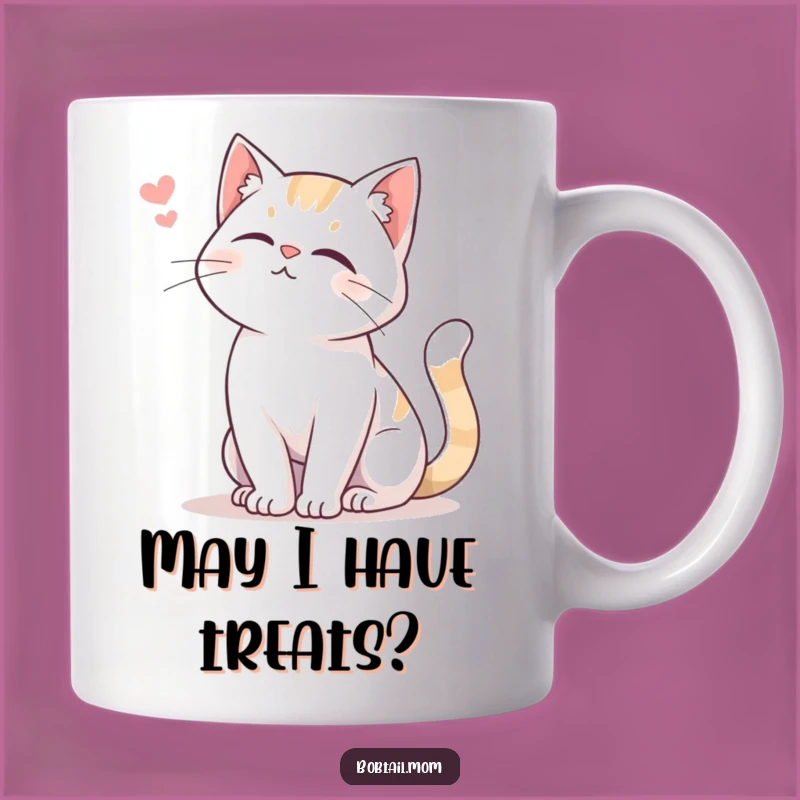 Funny Bobtail Cat Mug: Gentle Swish Tail, Soft Meow, Sweet Feline Gift