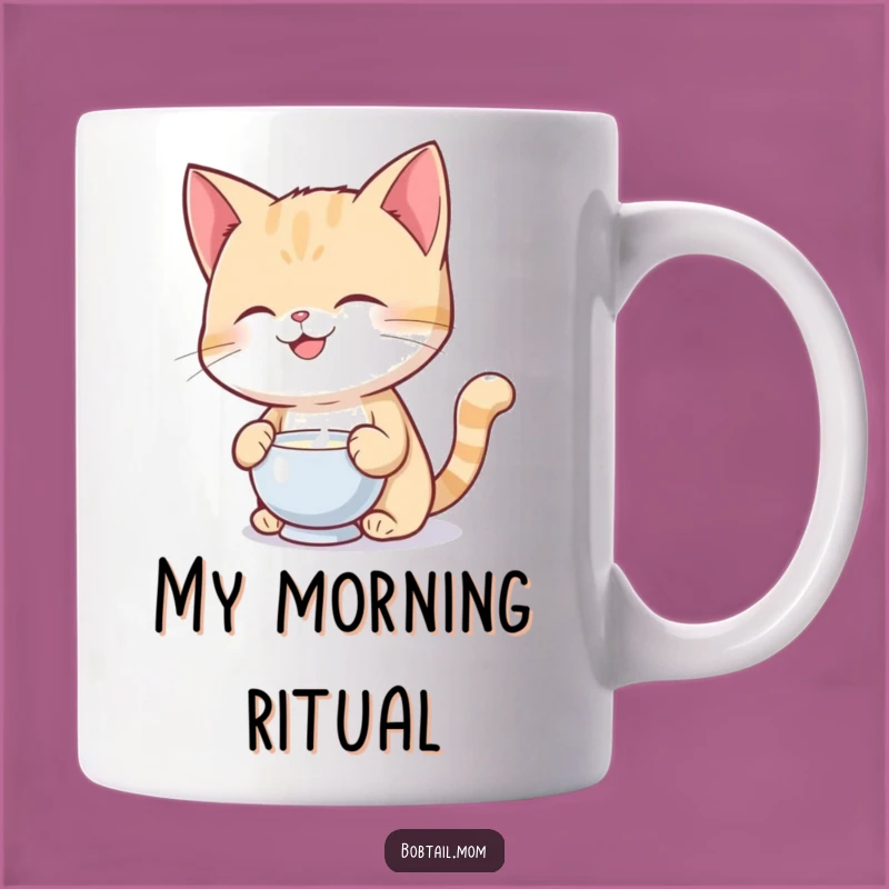 Funny Bobtail Cat Milk Balancing Mug: The Purrfectly Hilarious Gift for Cat Lovers