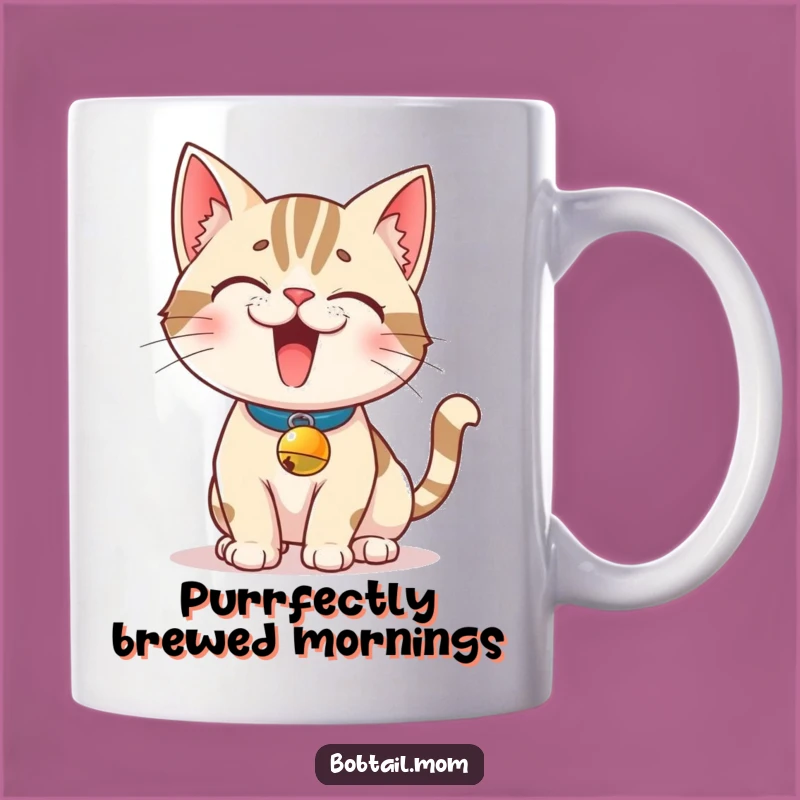 Funny Bobtail Cat Mug: Mischievous Pet Humor for Cat Lovers