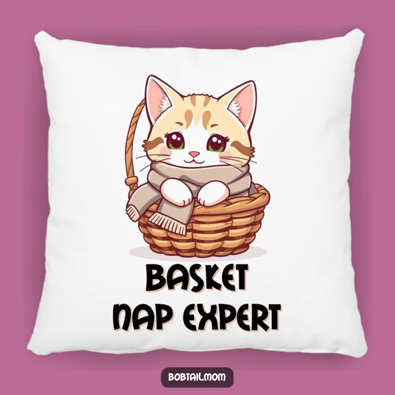 Funny Bobtail Cat Scarf Pillow - Cozy Kitty Comfort Accent Gift