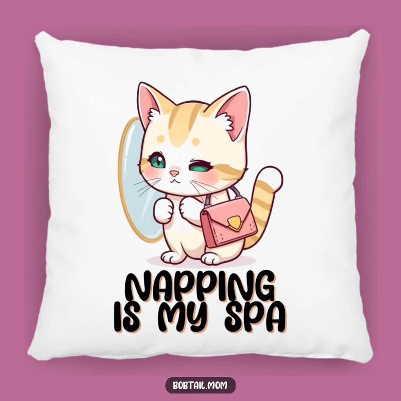 Funny Bobtail Cat Vanity Pillow: Chic Comfort with a Humorous Feline Touch