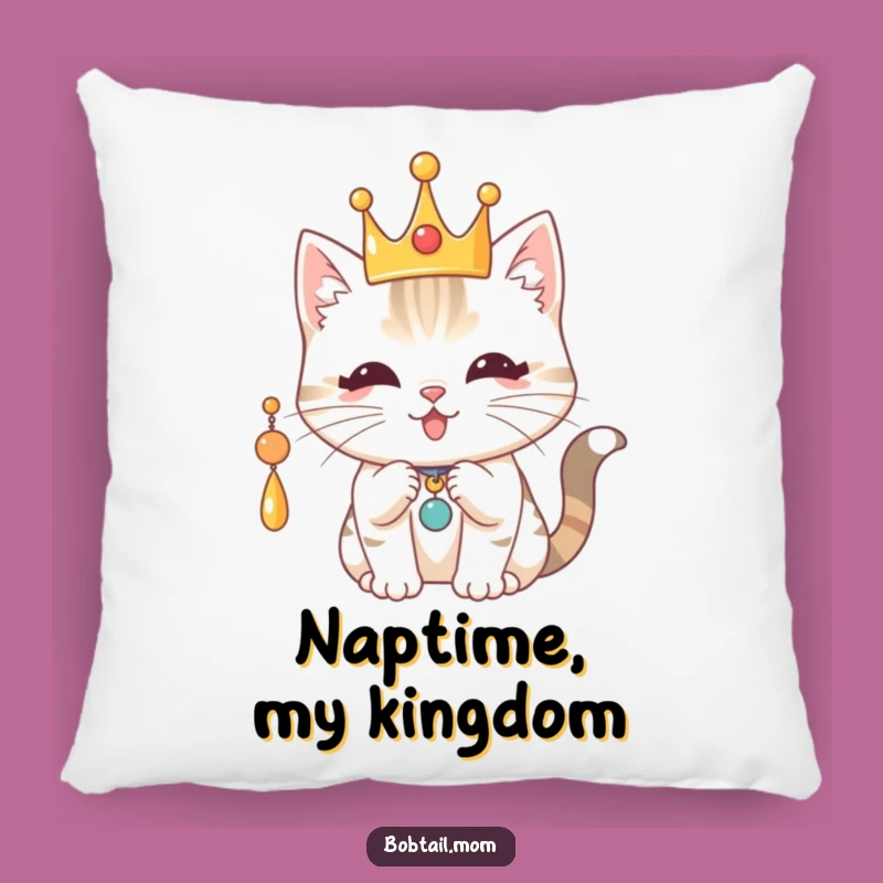 Funny Royal Bobtail Cat Pillow: Cozy Comfort for Your Inner Monarch