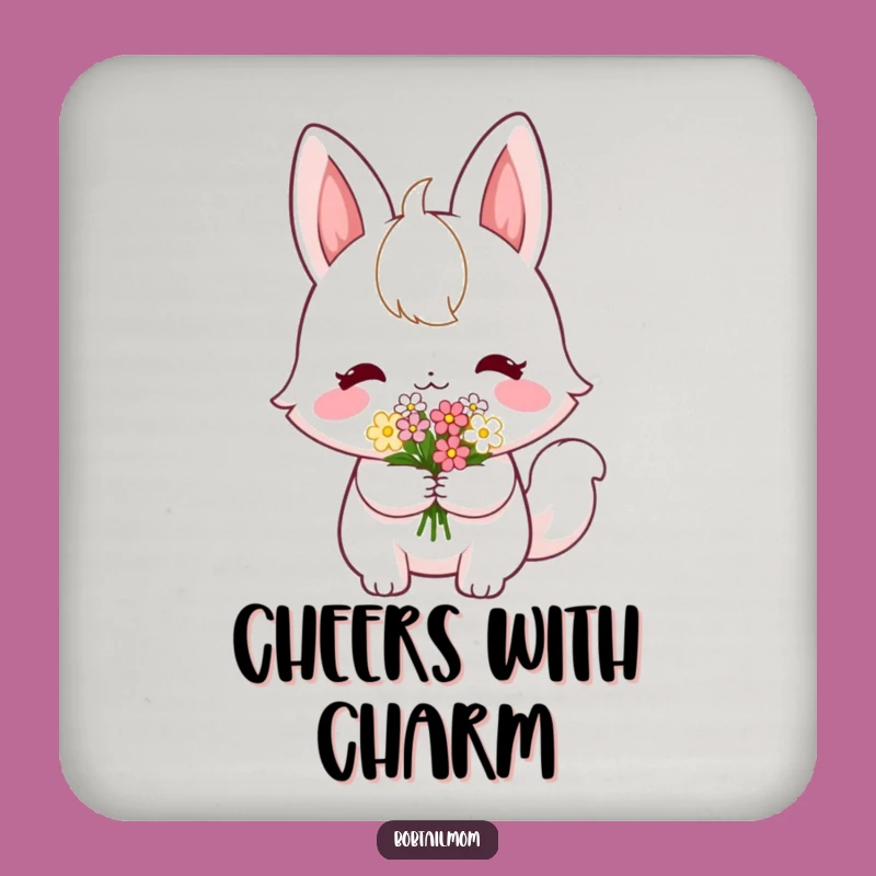 Funny Shy Bobtail Flower Coaster: Protect Surfaces with Sweetness, a Hilarious Gift