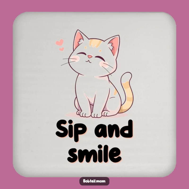 Funny Bobtail Cat Coaster: Gentle Swish Drink Protector, Sweet Home Gift