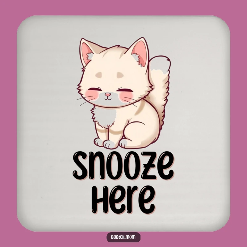 Funny Bobtail Cat Coaster: Fluffy Cat Drink Protector, Cute Home Decor Gift