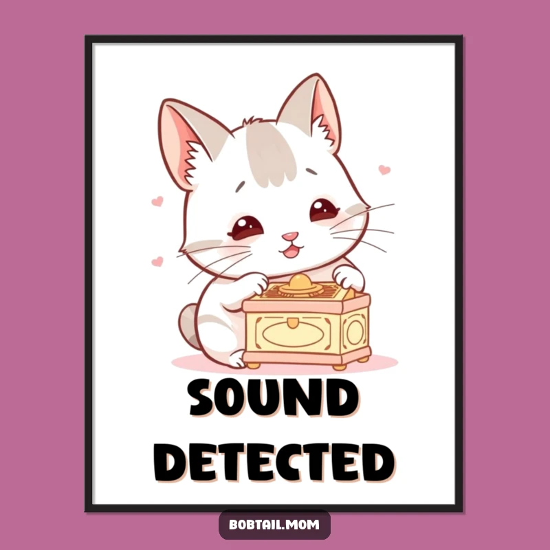 Funny Bobtail Music Box Art Print: Adorable Dog Decor, Whimsical Wall Art, Perfect Gift