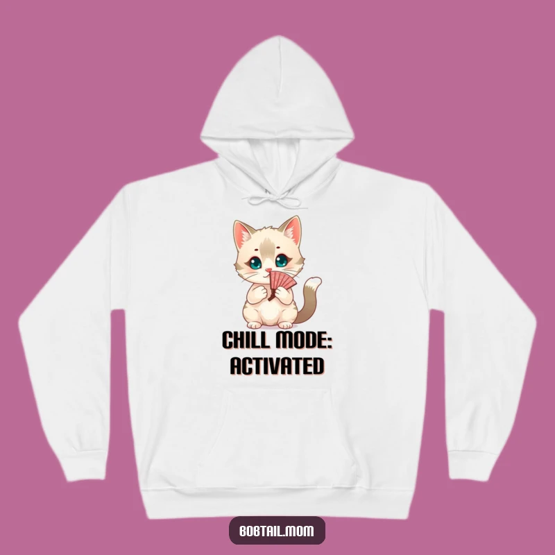 Cozy Funny Bobtail Cat Fanning Hoodie: Stay Chic and Warm with Feline Humor