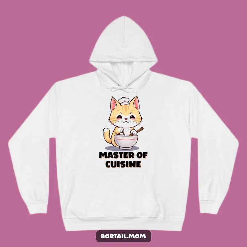 Cozy Funny Bobtail Cat Chef Hoodie: Warmth and Laughter for Foodie Felines Fans