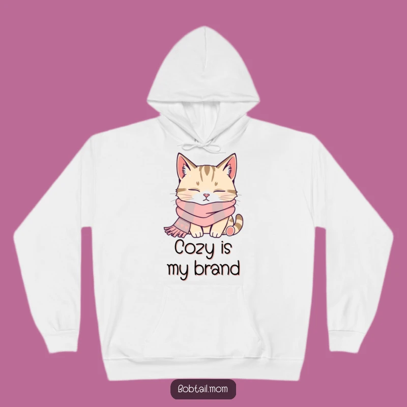 Cozy Funny Bobtail Cat Scarf Hoodie: Contented Nap Wear