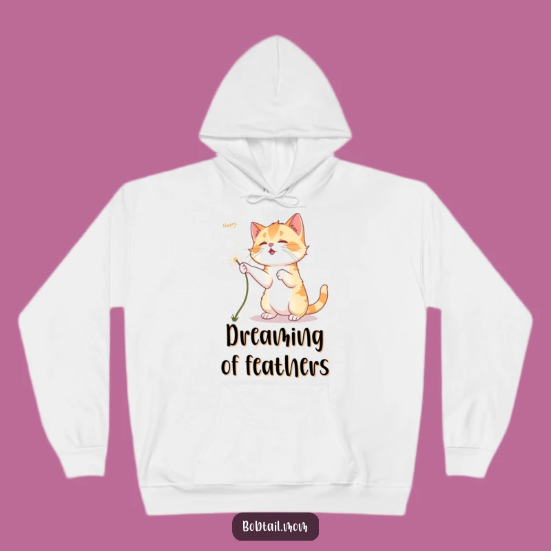 Funny Bobtail Cat Dandelion Hoodie: Cozy Comfort in Playful Pursuit
