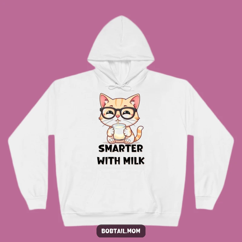 Funny Bobtail Cat Glasses Hoodie: Cozy Comfort for Smart Felines