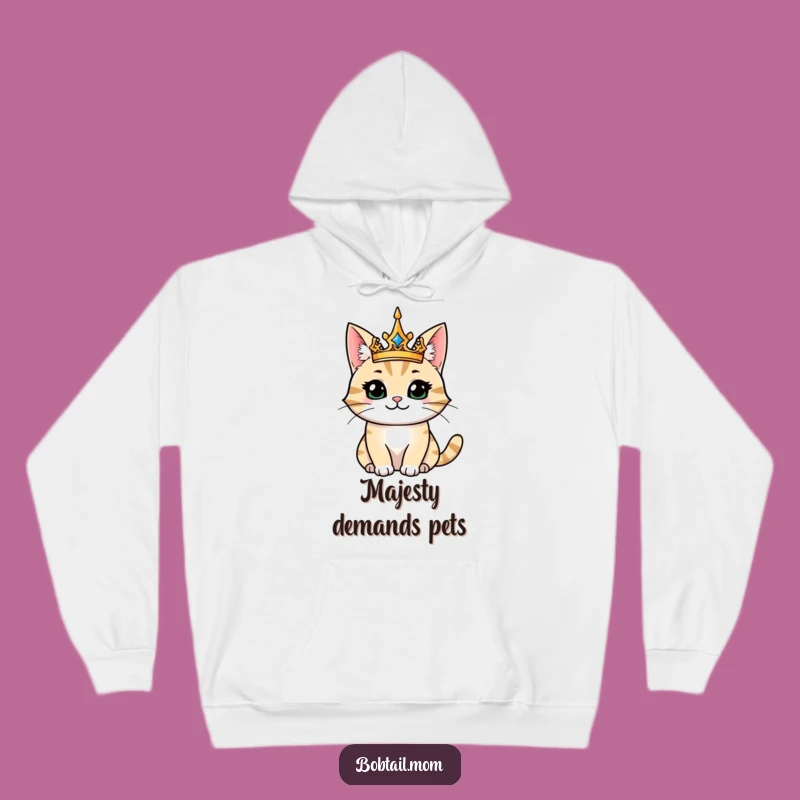Funny Majestic Bobtail Cat King Hoodie: Stay Royal and Cozy!