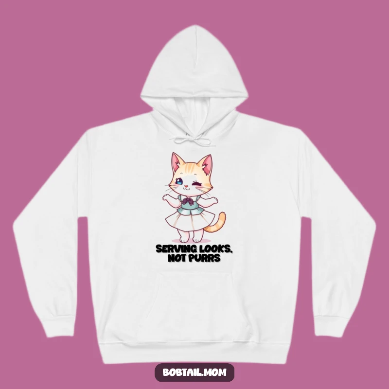 Funny Bobtail Cat Dress Twirl Hoodie: Cozy Style for Cat Lovers