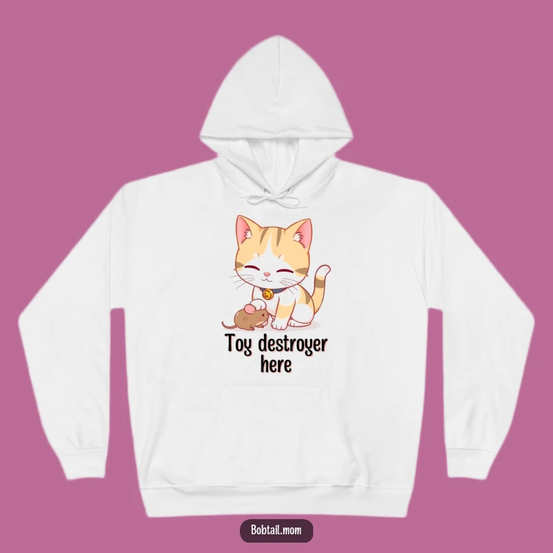 Cozy Funny Bobtail Cat Mouse Hoodie: Snuggle Up with Playful Feline Warmth