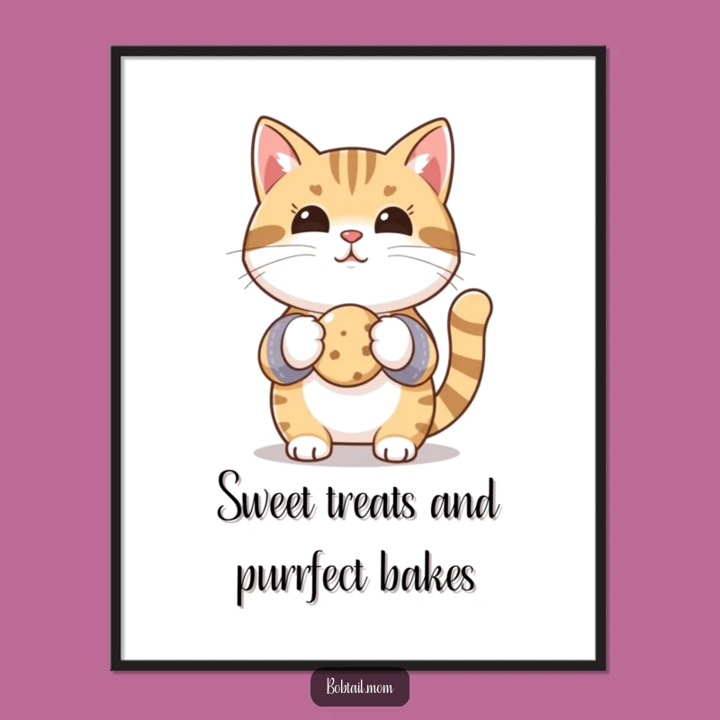 Free Printable Bobtail Cat Oven Mitts Cookie Wall Art - Funny Downloadable Decor