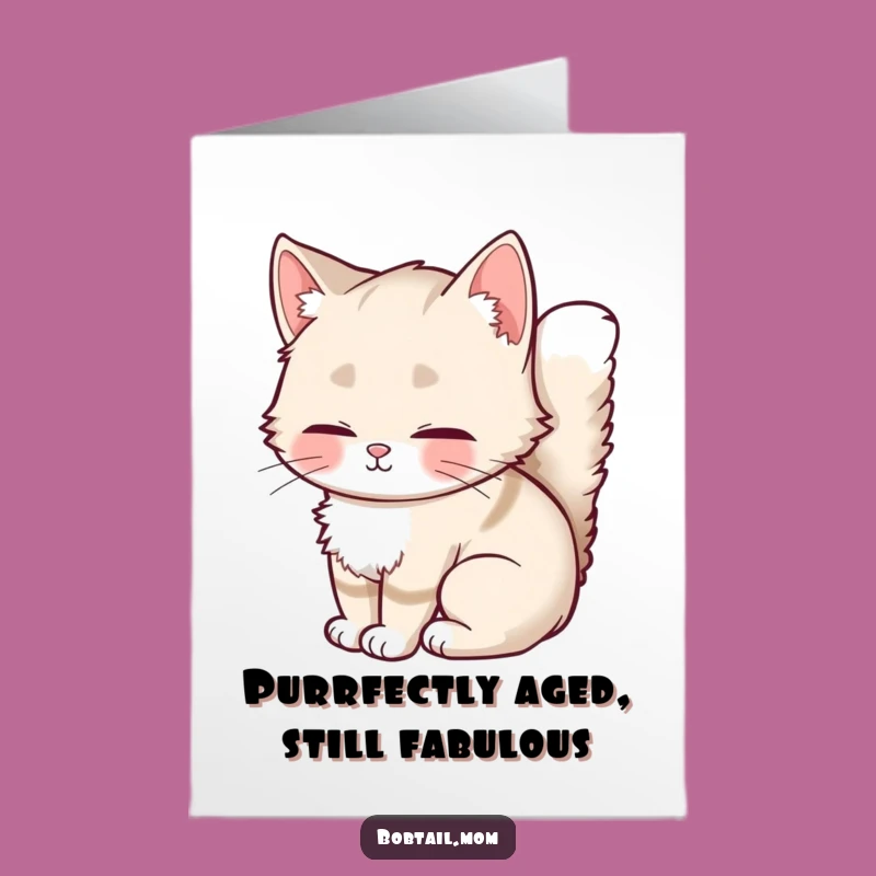 Free Printable Birthday Card: Content Bobtail Cat, Perfect Funny Downloadable Gift