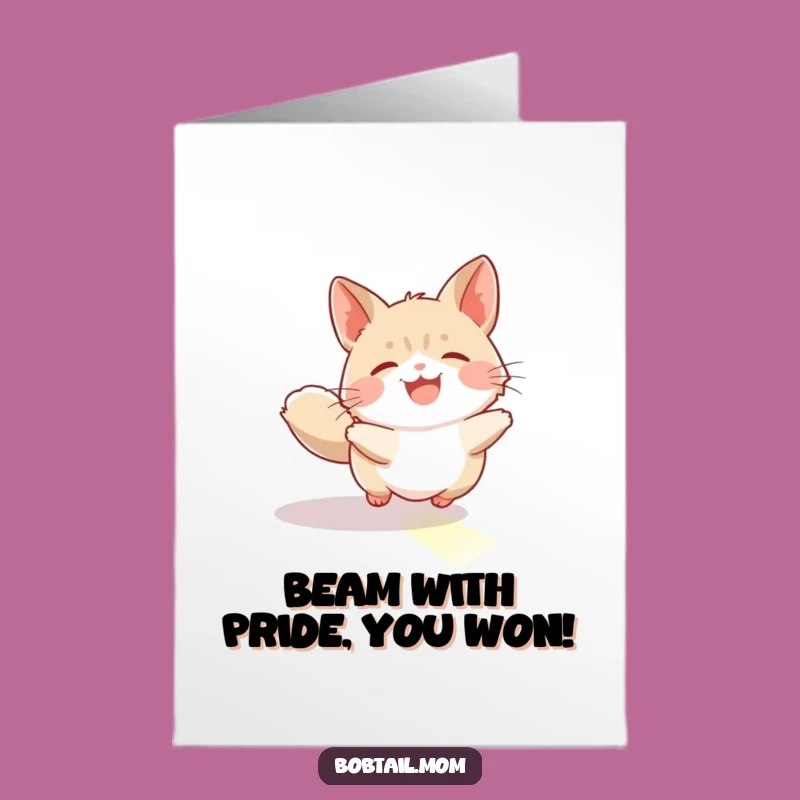 Congrats Free Printable Card: Bobtail Sunbeam Chase, Joyful Downloadable Gift!