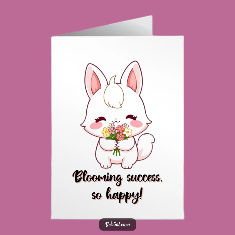 Congrats Free Printable Card: Shy Bobtail Flowers, Sweet Downloadable Gift!