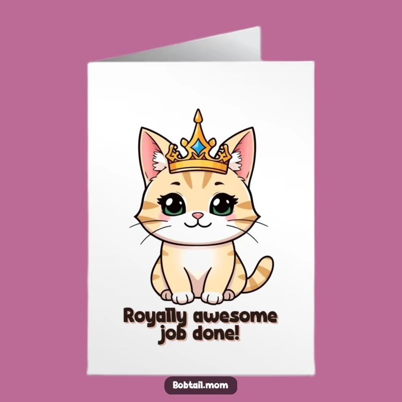 Majestic Bobtail Cat King Congrats Card: Free Printable Royal Wishes!