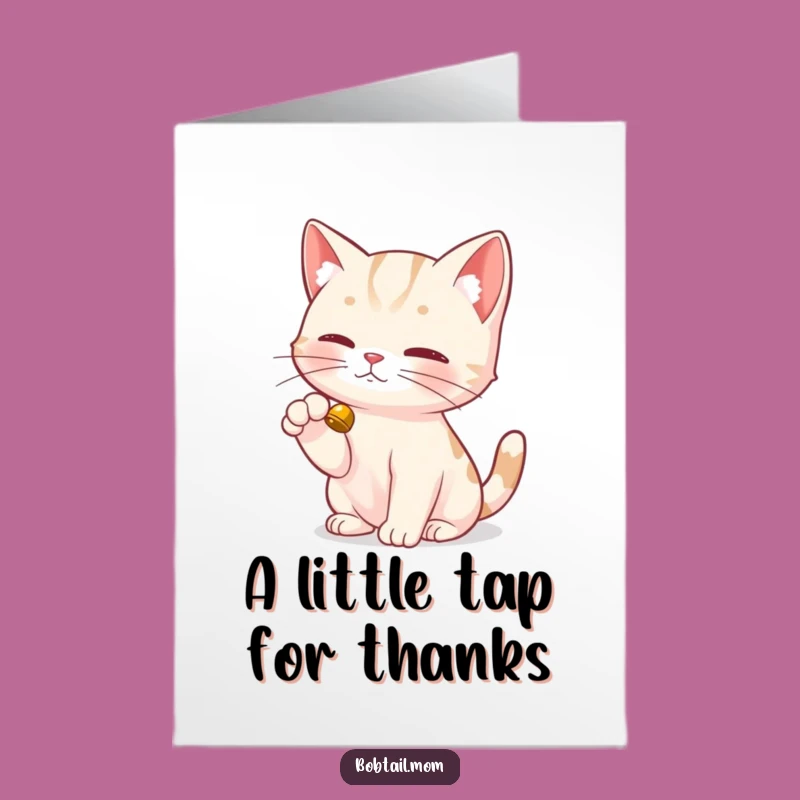 Free Printable Thank You Card: Playful Bobtail Cat, Charming Downloadable Gift
