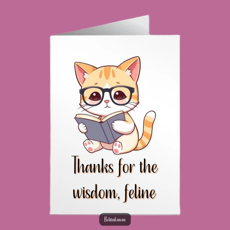 Free Printable Bobtail Cat Thank You Card - Sophisticated Downloadable Gift