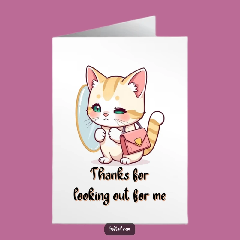 Free Printable Chic Bobtail Cat Thank You Card: Stylish DIY