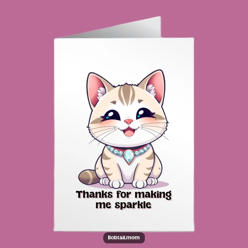 Free Printable Happy Bobtail Cat Thank You Card: Joyful DIY Appreciation