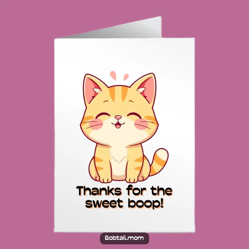 Free Printable Thank You Card: Cat Head Boop Thanks Downloadable Gift