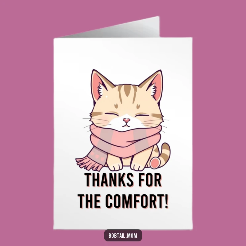 Sweet Thank You Card Free Printable: Napping Bobcat, Cozy Downloadable Gift