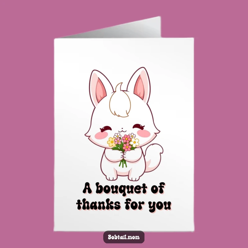 Thank You Free Printable Card: Shy Bobtail Flowers, Heartfelt Downloadable Gift!
