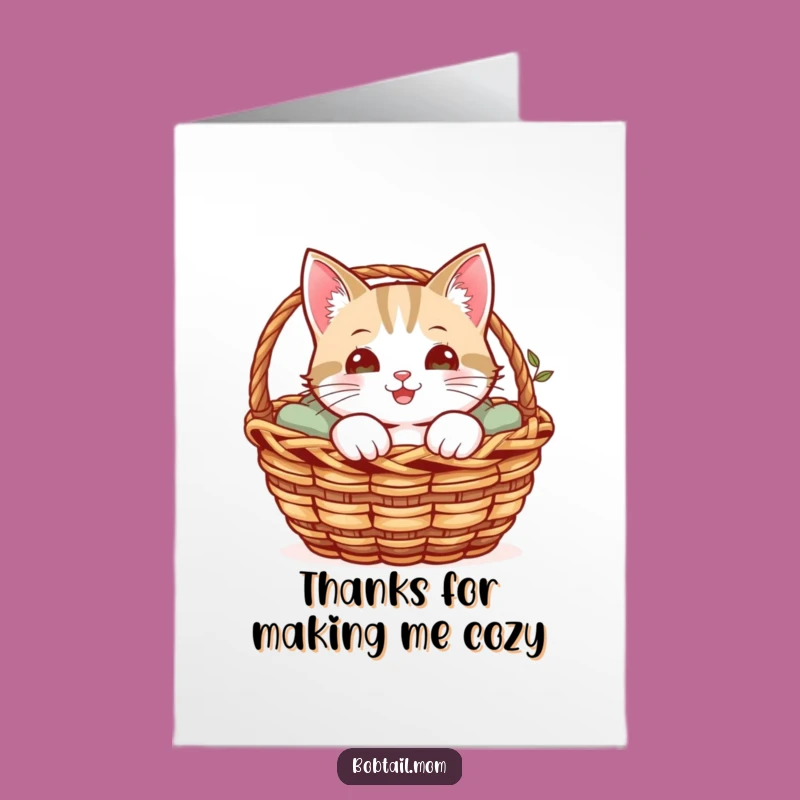 Free Printable Thank You Card: Cat Basket Thanks Funny Downloadable Gift