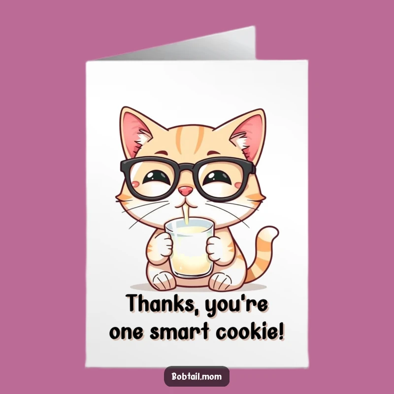 Thanks a Smarts! Free Printable Card: Cat with Glasses, Clever Downloadable Gratitude!