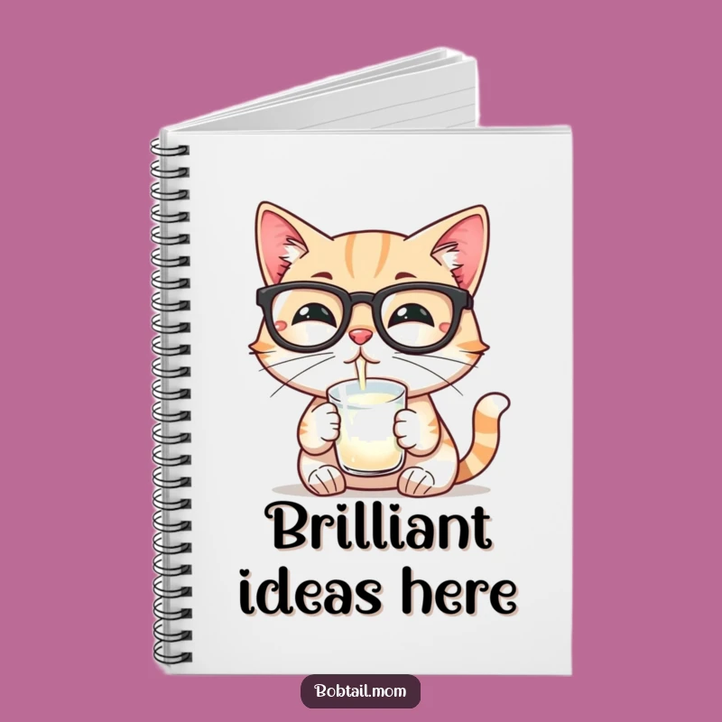Funny Bobtail Cat Glasses Notebook: Jot Down Brilliant Ideas!
