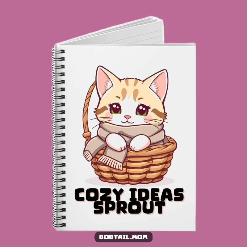Funny Bobtail Cat Scarf Notebook - Jot Down Cozy Ideas Gift