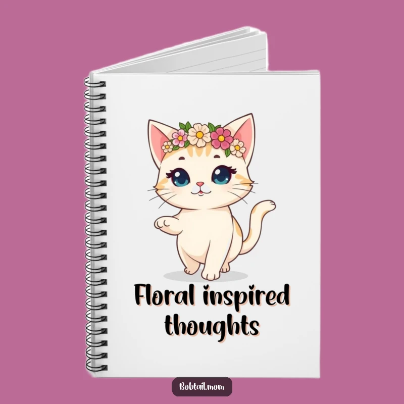 Funny Bobtail Cat Flower Crown Notebook: Journal Your Joy with Hilarious Style