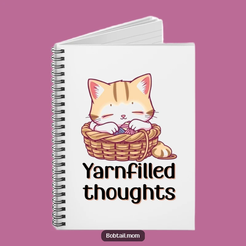 Funny Bobtail Cat Knitting Notebook: Jot Down Your Cozy Ideas!
