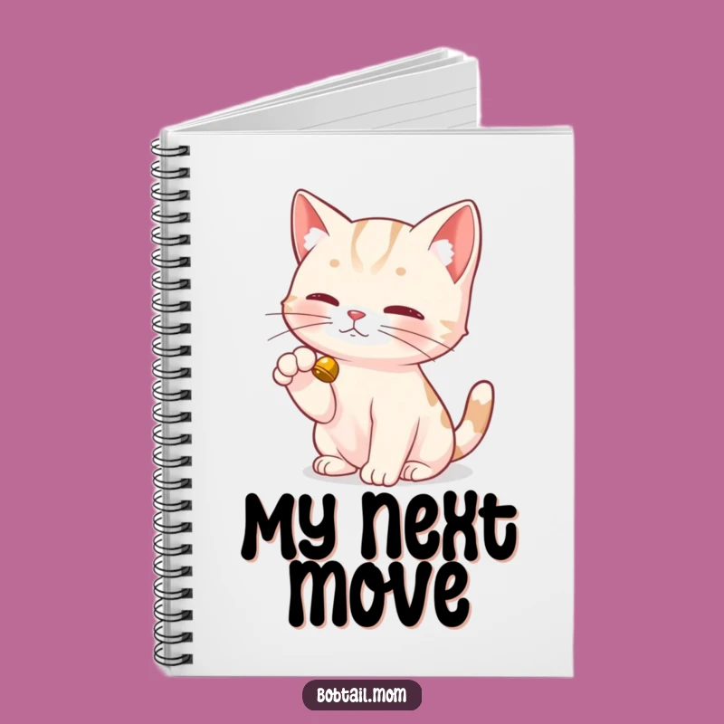 Funny Bobtail Cat Notebook: Dainty Paw Bell Journal, Perfect for Notes