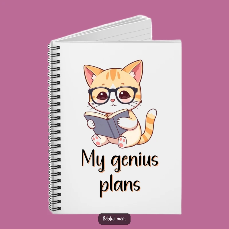 Funny Bobtail Cat Notebook: Jot Down Ideas with a Scholarly Feline Companion