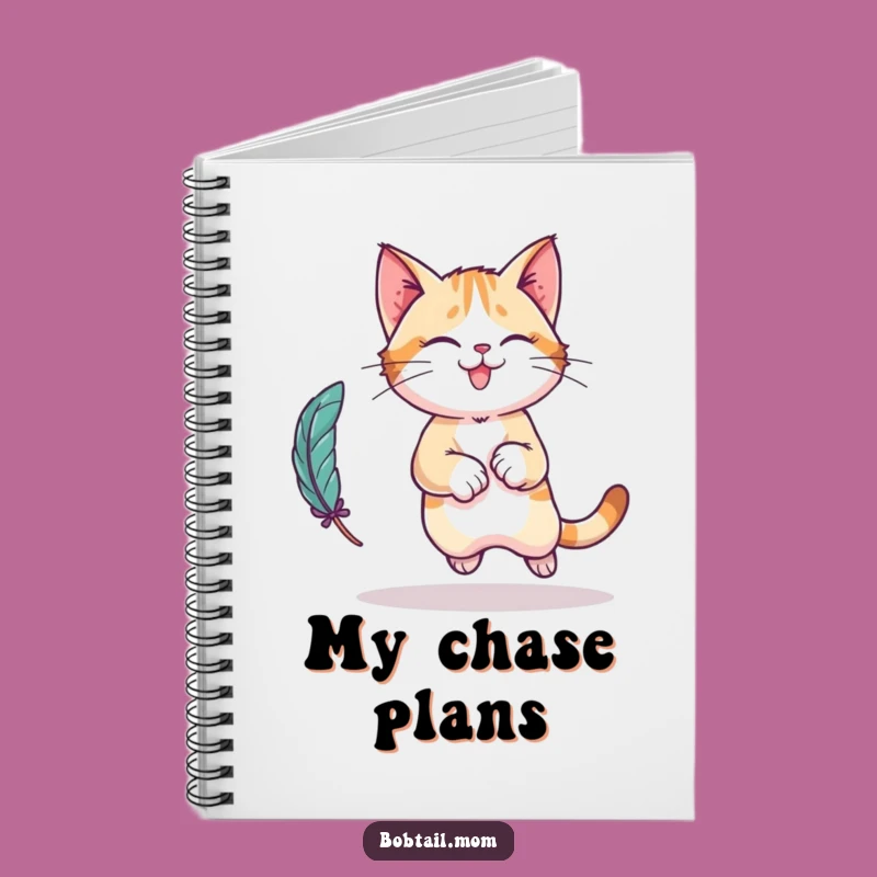Funny Bobtail Cat Notebook: Playful Leap Character Journal, Cat Gift