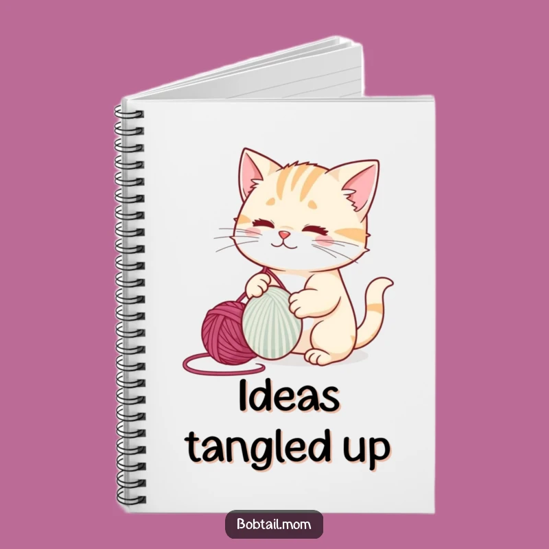 Funny Bobtail Cat Notebook: Playful Yarn Journal for Cat Lovers Gift