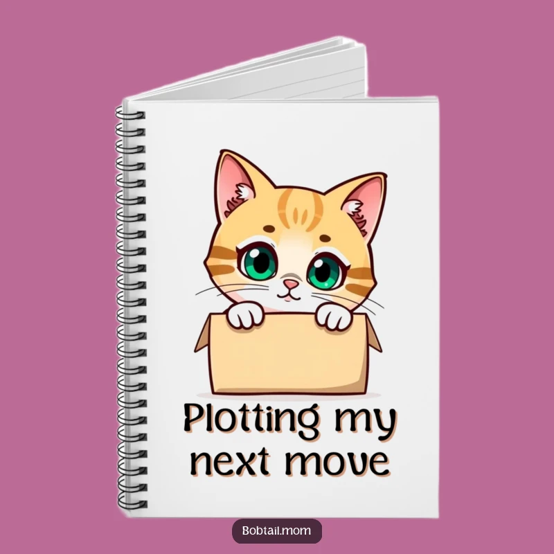 Funny Bobtail Cat Peeking Notebook: Jot Down Curious Thoughts