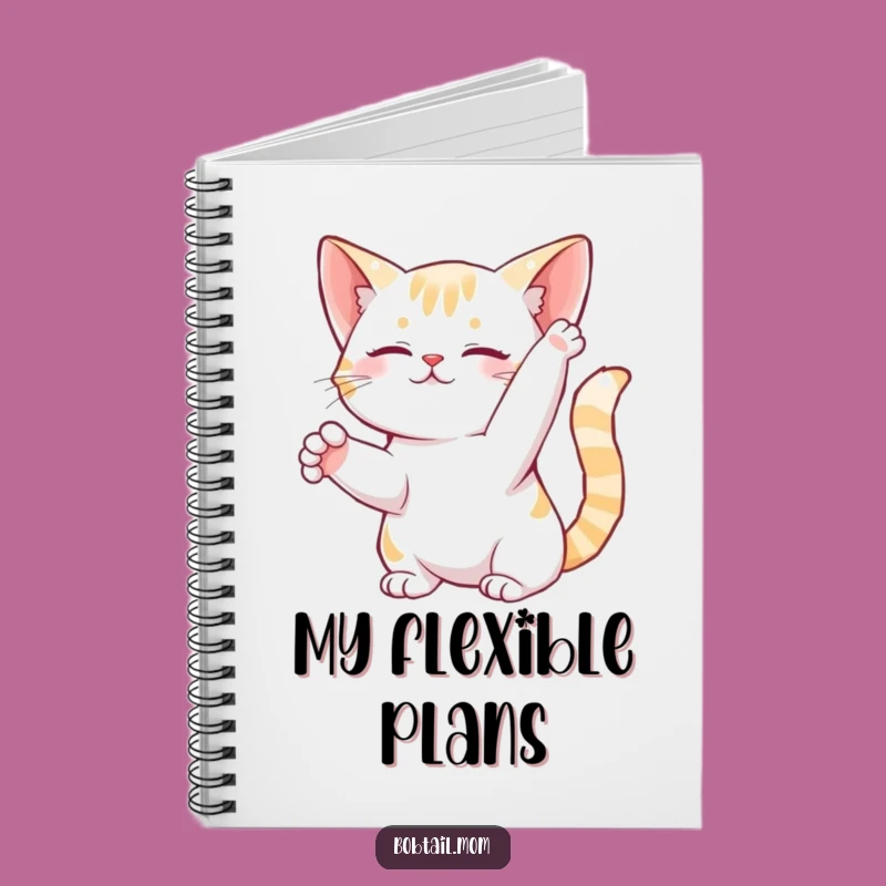 Funny Bobtail Cat Stretch Notebook: Journal Graceful Feline Ideas, Perfect Funny Gift